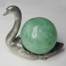 (a1289)Adorno de peltre con piedra redonda, motivo cisne.