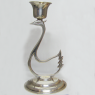(a1435)Porta velas en plata con motivo de cisne.