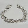 (b1115)Silver bracelet with hollow oval links.