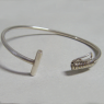 b1122)Silver bracelet motif Polo mallet.