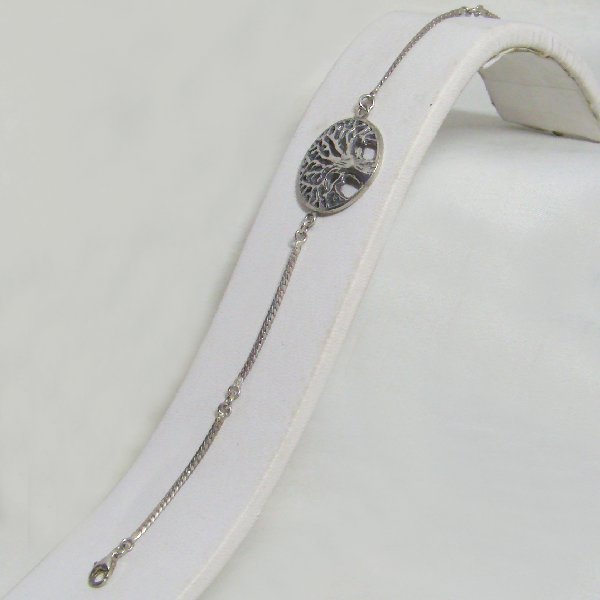 (b1275)Silver bracelet motif Tree of Life.
