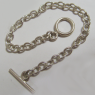 (b1313)Pulsera de plata con eslabones ovales.