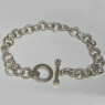 (b1314)Pulsera de plata con eslabones redondos.
