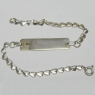 (b1340)Pulsera de plata identificacin con apliques de oro.