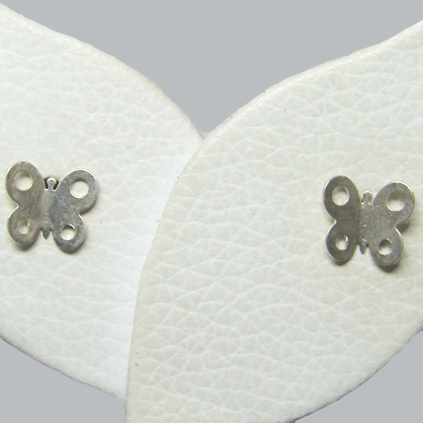 (e1124)Aros de plata motivo mariposas.