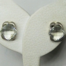 (e1355)Aros de plata con cristal de roca facetado.