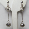 (e1383)Aros largos colgantes de plata.