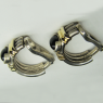 (e1392)Aros de plata y oro con onix cabuchn.