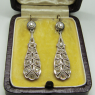 (e1455)Aros colgantes de oro con brillantes.