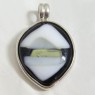 (p1167)Silver pendant with lacquered stone.