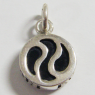 (p1194)Colgante circular de plata con onix.