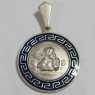 (p1196)Medalla de plata con guarda Criolla e imagen de ngel.