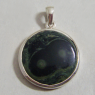 (p1231)Silver pendant with polished stone.