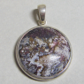 (p1238)Silver pendant with polished stone.