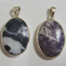 (p1248)Colgante de plata con piedra oval.