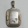 (p1256)Medalla de plata rectangular para grabar.