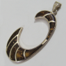 (p1298)Silver pendant with brown colored stones.