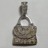 (p1347)Colgante de plata motivo cartera con zirconias.
