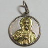 (p1350)Medalla de plata y oro con motivo de Jess Cristo.