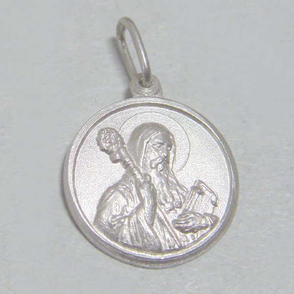 (p1362)Medalla de plata circular motivo San Benito.