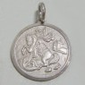 (p1363)Silver circular medal motif San Jorge.
