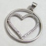 (b1372)Silver circular pendant motif heart.