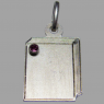 (p1384)Medalla para grabar con detalle de pequea piedra rosa.