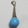 (p1484)Colgante de plata con marquesitas y esfera turquesa.