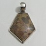 (p1573)Silver pendant with pentagonal stone.