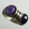 (r1417)Anillo de plata con piedras cabuchn.