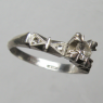 (r1457)Anillo de platino con brillantes.