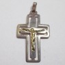 (p1498)Cruz de plata con apliques de oro en estilo Bombe.