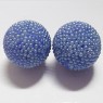 (e1558)Aros de plata tipo bola en color azul. 10 mm.