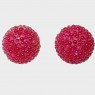 (e1622)Aros de plata tipo bola en color bord�. 6.5 mm.