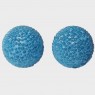 (e1670)Aros de plata tipo bola en color turquesa. 10 mm.