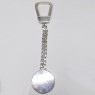 (kc1609)Llavero de plata Belgiorno con medalla plana pulida.