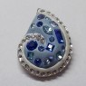 (p1566)Colgante de plata en forma de gota con varias gemas.