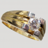 (r1514)Anillo solitario caballero de oro y platino con brillante
