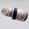 (r1532)Anillo de plata con esmalte negro.
